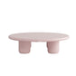 Scandinavian 4 Legs Coffee Table Round 1 Single Cocktail Table 47"L x 47"W x 14"H Pink Clearhalo 'Coffee & Accent Tables' 'Coffee Tables' 'coffee_tables' 'furn' 'furn_coffee_tables' 'Furniture' 'Living Room Furniture' 5219093