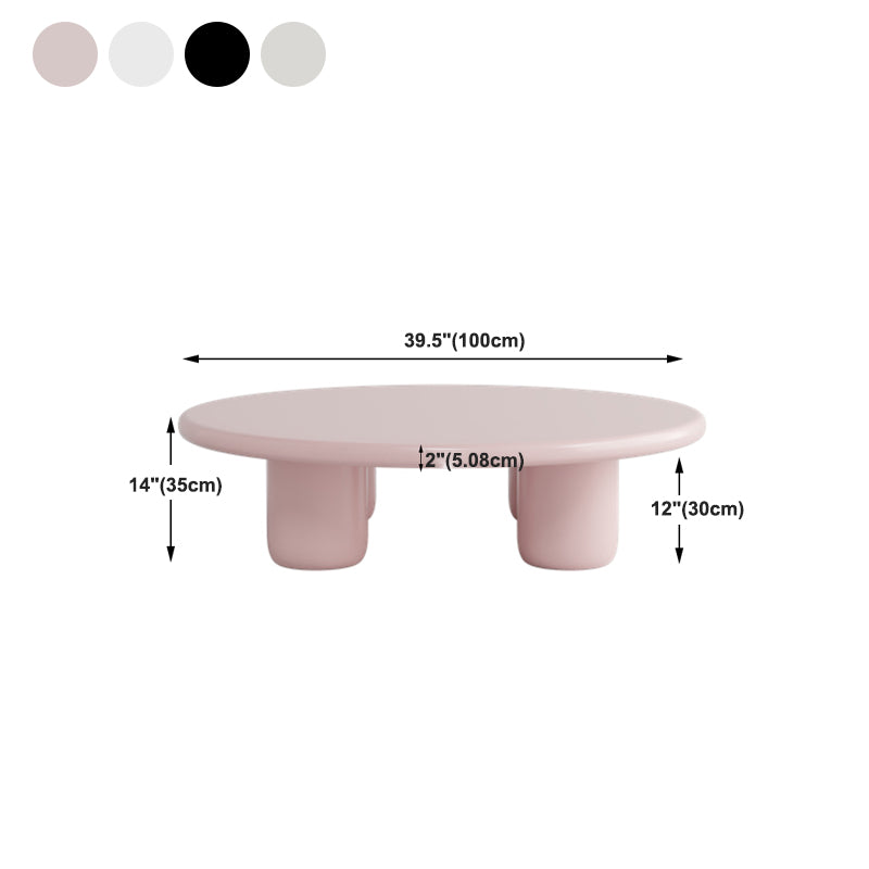 Scandinavian 4 Legs Coffee Table Round 1 Single Cocktail Table Clearhalo 'Coffee & Accent Tables' 'Coffee Tables' 'coffee_tables' 'furn' 'furn_coffee_tables' 'Furniture' 'Living Room Furniture' 5219098