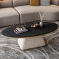 Glam Metal and Slate Cocktail Table Pedestal Coffee Table for Living Room 47"L x 24"W x 18"H White Black Gold Clearhalo 'Coffee & Accent Tables' 'Coffee Tables' 'coffee_tables' 'furn' 'furn_coffee_tables' 'Furniture' 'Living Room Furniture' 5219107