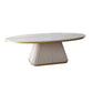 Glam Metal and Slate Cocktail Table Pedestal Coffee Table for Living Room 39.5"L x 24"W x 18"H White White Gold Clearhalo 'Coffee & Accent Tables' 'Coffee Tables' 'coffee_tables' 'furn' 'furn_coffee_tables' 'Furniture' 'Living Room Furniture' 5219114