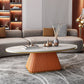Glam Metal and Slate Cocktail Table Pedestal Coffee Table for Living Room Clearhalo 'Coffee & Accent Tables' 'Coffee Tables' 'coffee_tables' 'furn' 'furn_coffee_tables' 'Furniture' 'Living Room Furniture' 5219126