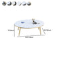 Oval Faux Marble Coffee Table 1 Single 4 Legs Cocktail Table