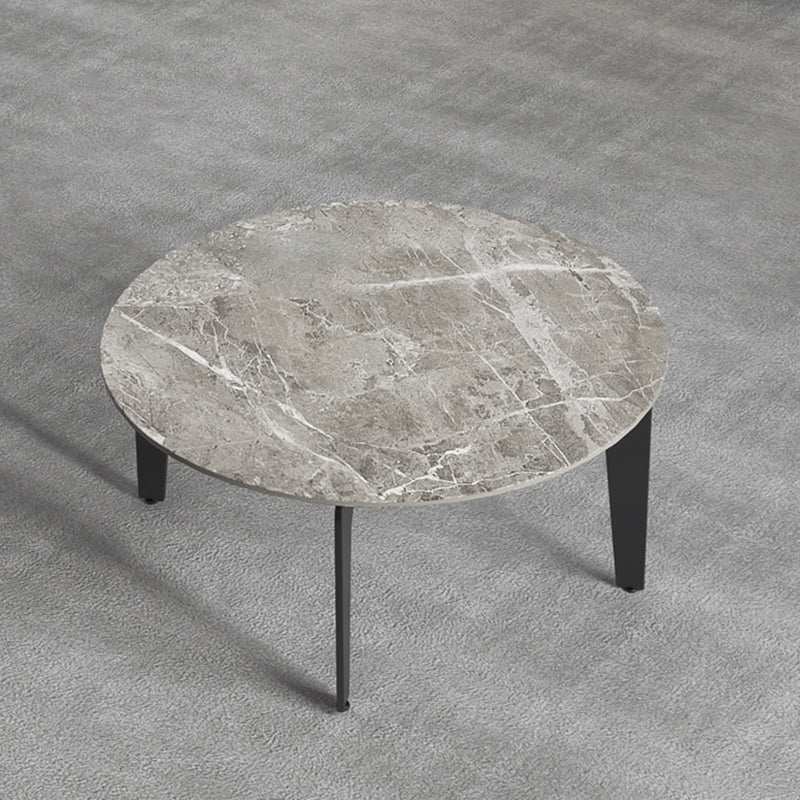 13.7"Tall 4 Legs Grey Rectangular/Round Slate Top Coffee Table 28"L x 28"W x 14"H Clearhalo 'Coffee & Accent Tables' 'Coffee Tables' 'coffee_tables' 'furn' 'furn_coffee_tables' 'Furniture' 'Living Room Furniture' 5219160