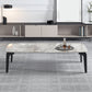 13.7"Tall 4 Legs Grey Rectangular/Round Slate Top Coffee Table 55"L x 31.5"W x 14"H Clearhalo 'Coffee & Accent Tables' 'Coffee Tables' 'coffee_tables' 'furn' 'furn_coffee_tables' 'Furniture' 'Living Room Furniture' 5219162