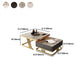 Glam Frame Couchtisch, Glas/Schiefer, quadratischer Cocktailtisch mit Schublade