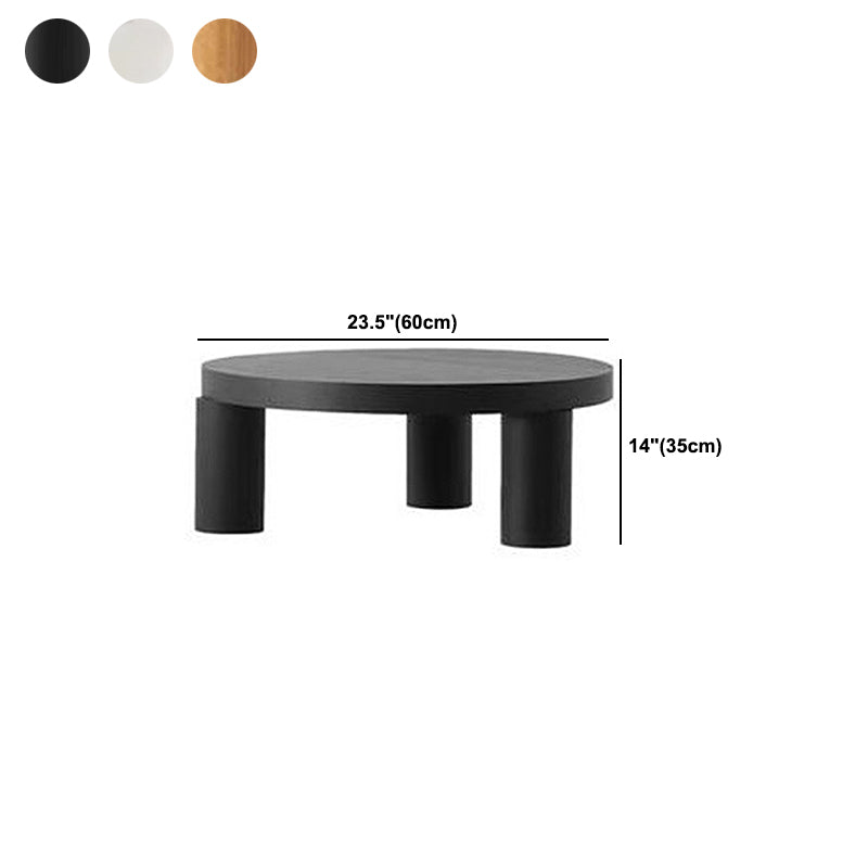 Scandinavian Wooden Round Coffee Cocktail Table 3 Legs Coffee Table Clearhalo 'Coffee & Accent Tables' 'Coffee Tables' 'coffee_tables' 'furn' 'furn_coffee_tables' 'Furniture' 'Living Room Furniture' 5219222