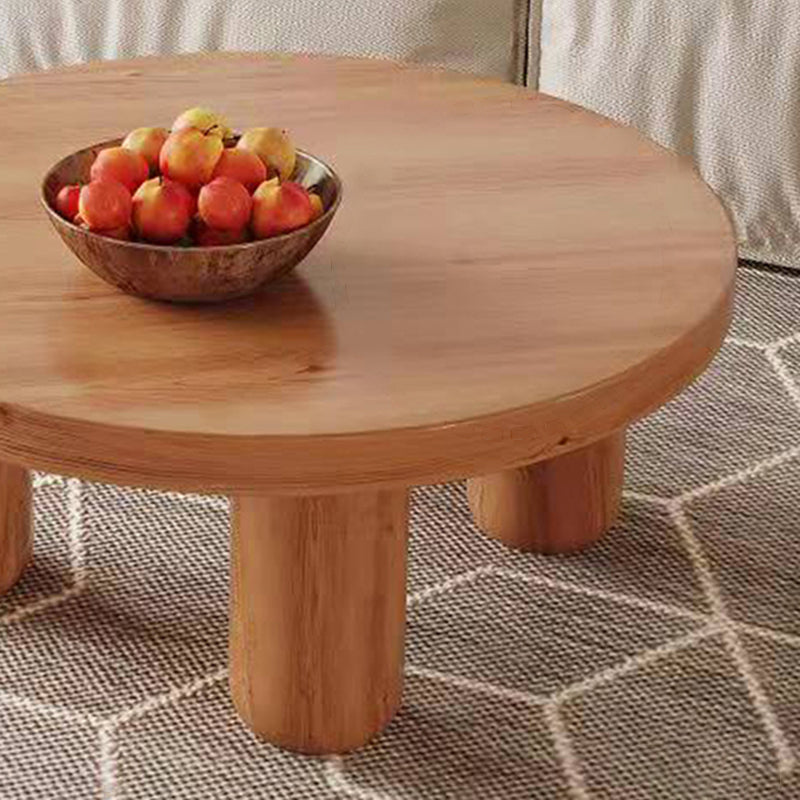 Dia 23.6"/27.6"/31.5" Wooden Cocktail Table, Scandinavian 4 Legs Round Coffee Table Clearhalo 'Coffee & Accent Tables' 'Coffee Tables' 'coffee_tables' 'furn' 'furn_coffee_tables' 'Furniture' 'Living Room Furniture' 5219234