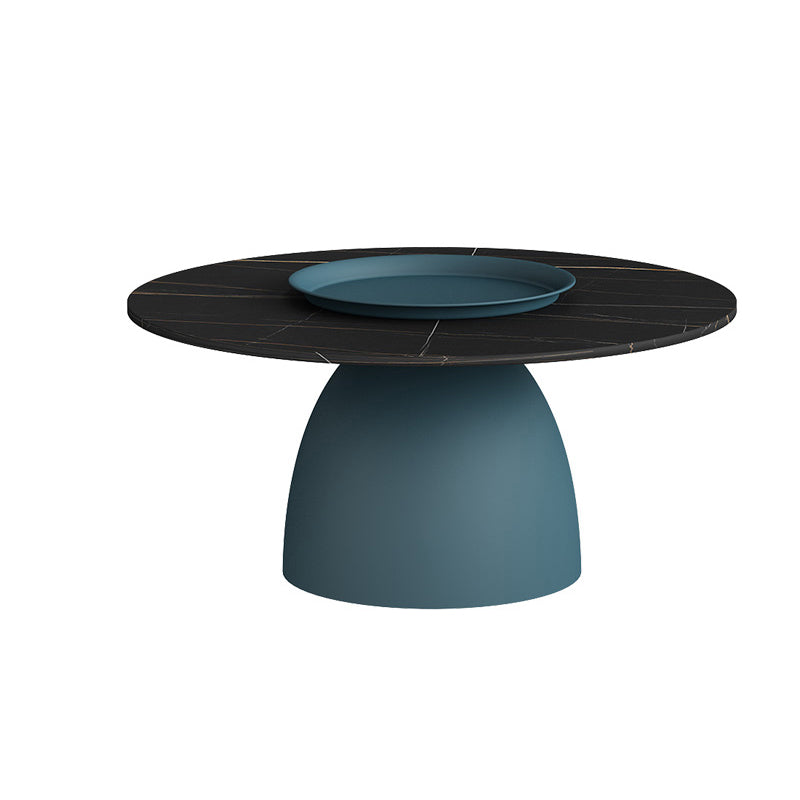 Mid-Century Modern Iron/Stone Coffee Table Dia 23.6"/31.5" Cocktail Table