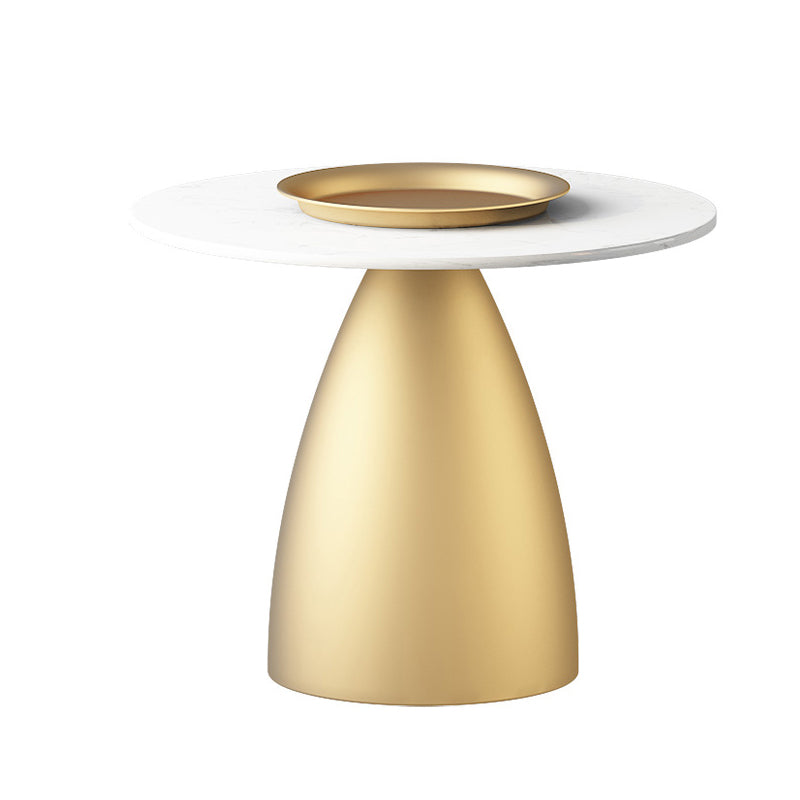 ミッドセンチュリーモダンアイアン/ストーンコーヒーテーブルDIA 23.6 "/31.5"カクテルテーブル