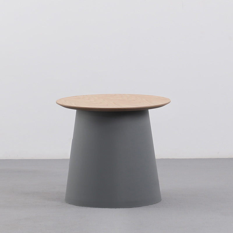 Modern Style Plastic Craft Drum-shaped Base Design Round Coffee Table