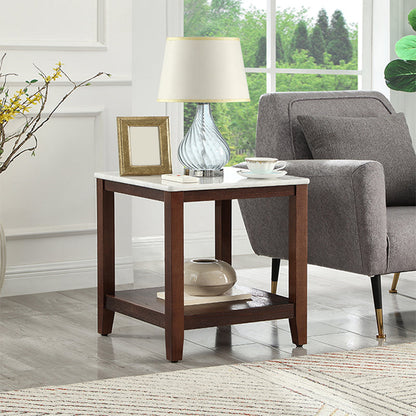 23.6"Tall Modern Wood Side Table Square End Table for Living Room