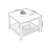 23.6"Tall Modern Wood Side Table Square End Table for Living Room