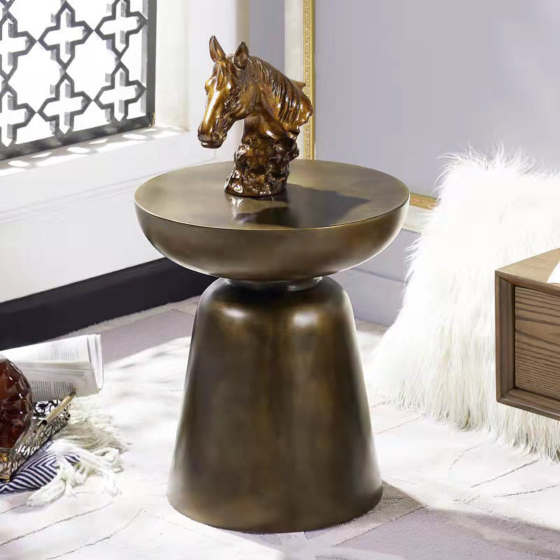 15.75" W x 15.75"D  x 17.72" H Side End Table Round Pedestal Side Table