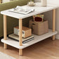 Scandinavian Rectangular End Table Wooden Top Side Table with Shelf for Living Room