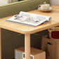 Scandinavian Rectangular End Table Wooden Top Side Table with Shelf for Living Room