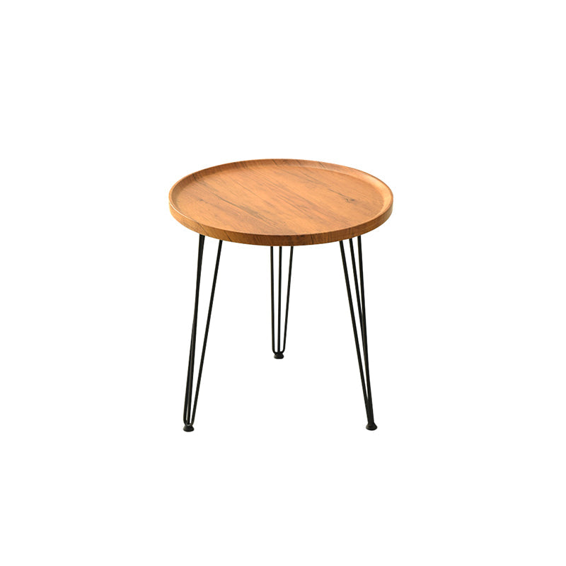 Base in metallo nero in stile moderno in legno/grigio/noce tavolo rotondo top late