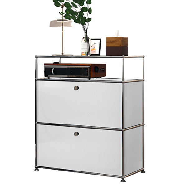 Stainless Steel Sideboard Contemporary White Dining Sideboard for Living Room 30"L x 16"W x 34"H White Clearhalo 'buffet_sideboard' 'Buffets & Sideboards' 'furn' 'furn_buffet_sideboard' 'Furniture' 'Kitchen & Dining Furniture' 5219636