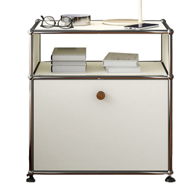 Stainless Steel Sideboard Contemporary White Dining Sideboard for Living Room 20"L x 16"W x 21"H Gloss White Clearhalo 'buffet_sideboard' 'Buffets & Sideboards' 'furn' 'furn_buffet_sideboard' 'Furniture' 'Kitchen & Dining Furniture' 5219638