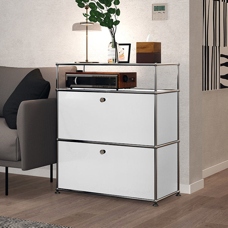 Stainless Steel Sideboard Contemporary White Dining Sideboard for Living Room Clearhalo 'buffet_sideboard' 'Buffets & Sideboards' 'furn' 'furn_buffet_sideboard' 'Furniture' 'Kitchen & Dining Furniture' 5219647