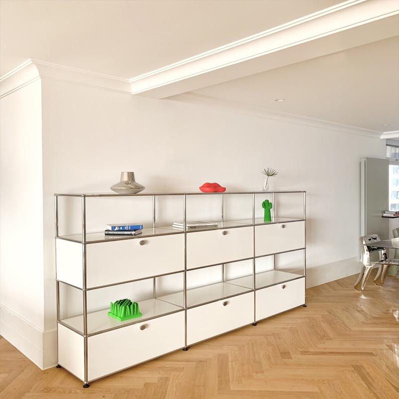 Sideboard in acciaio inossidabile sideboard per la sala da pranzo contemporanea con armadio di bloccaggio