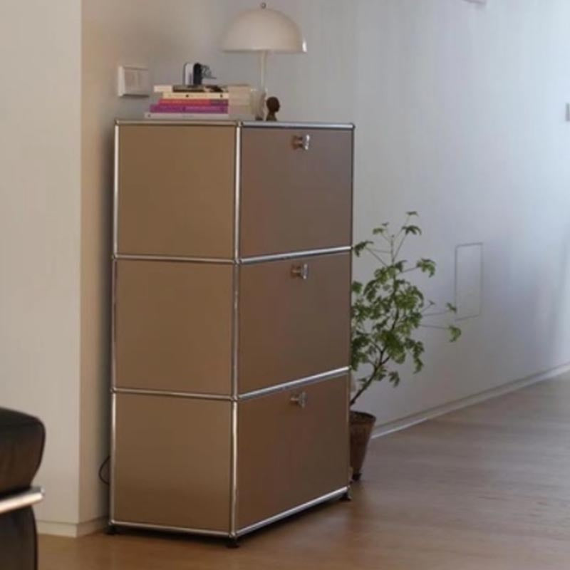 Sideboard in acciaio inossidabile sideboard per la sala da pranzo contemporanea con armadio di bloccaggio