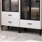 Glam Style Server Engineered Wood Sideboard with Door for Home Use Clearhalo 'buffet_sideboard' 'Buffets & Sideboards' 'furn' 'furn_buffet_sideboard' 'Furniture' 'Kitchen & Dining Furniture' 5219697