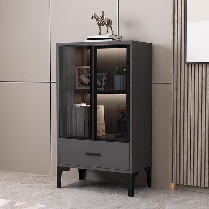 Glam Style Server Engineered Wood Sideboard with Door for Home Use 23.6"L x 13.8"W x 39.4"H Black Clearhalo 'buffet_sideboard' 'Buffets & Sideboards' 'furn' 'furn_buffet_sideboard' 'Furniture' 'Kitchen & Dining Furniture' 5219701