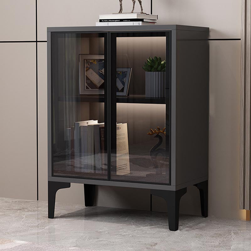 Glam Style Server Engineered Wood Sideboard with Door for Home Use 24"L x 14"W x 31"H Black Clearhalo 'buffet_sideboard' 'Buffets & Sideboards' 'furn' 'furn_buffet_sideboard' 'Furniture' 'Kitchen & Dining Furniture' 5219702