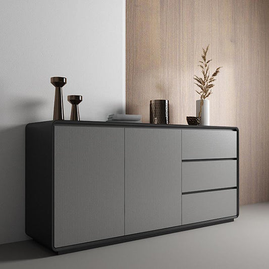 Server in legno ingegnerizzato del server moderno con porta e cassetto, 47,2 "l x 15,7" w x 30,7 "h