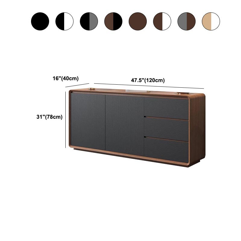 Serveur de bois d'ingénierie du serveur moderne avec porte et tiroir, 47,2 "L x 15,7" W x 30,7 "H