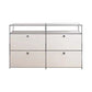 Contemporary Sideboard Stainless Steel Dining Sideboard with Locking Cabinet 47"L x 14"W x 33"H White Clearhalo 'buffet_sideboard' 'Buffets & Sideboards' 'furn' 'furn_buffet_sideboard' 'Furniture' 'Kitchen & Dining Furniture' 5219747