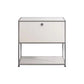 Contemporary Sideboard Stainless Steel Dining Sideboard with Locking Cabinet 31"L x 16"W x 30"H White Clearhalo 'buffet_sideboard' 'Buffets & Sideboards' 'furn' 'furn_buffet_sideboard' 'Furniture' 'Kitchen & Dining Furniture' 5219757