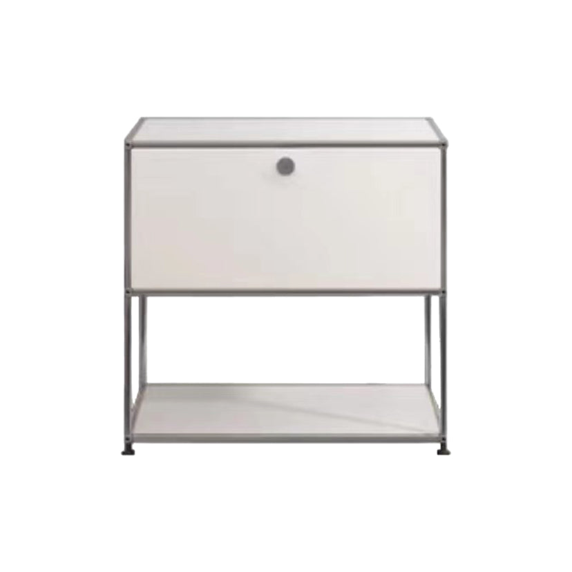 Contemporary Sideboard Stainless Steel Dining Sideboard with Locking Cabinet 31"L x 16"W x 30"H White Clearhalo 'buffet_sideboard' 'Buffets & Sideboards' 'furn' 'furn_buffet_sideboard' 'Furniture' 'Kitchen & Dining Furniture' 5219757