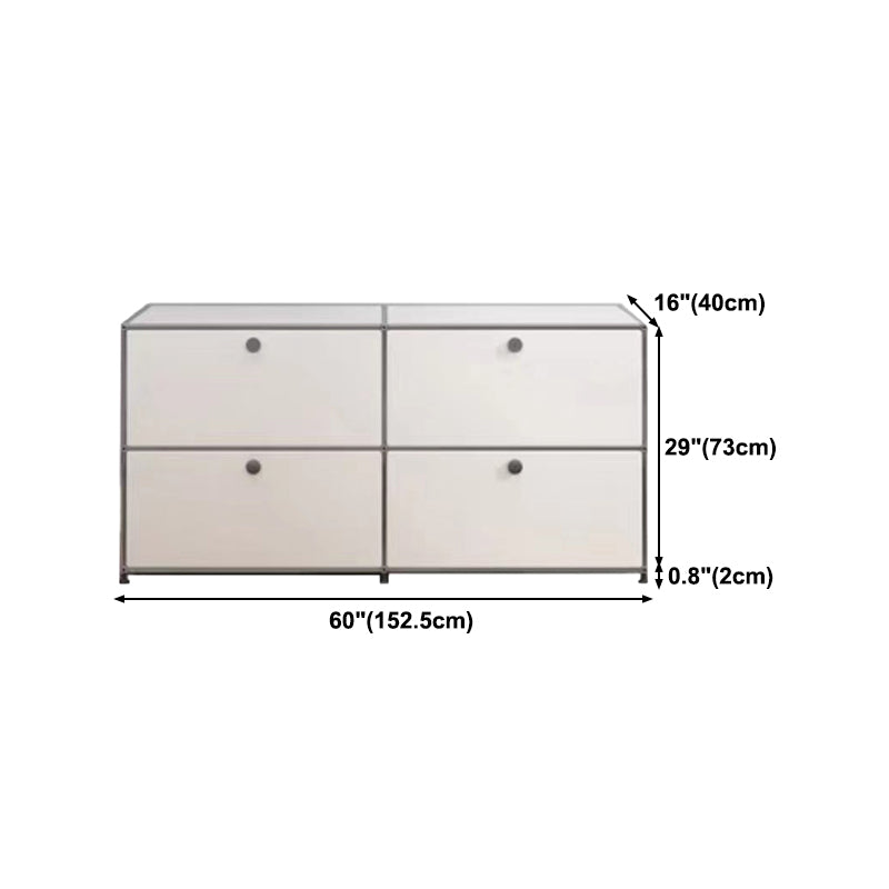 Contemporary Sideboard Stainless Steel Dining Sideboard with Locking Cabinet Clearhalo 'buffet_sideboard' 'Buffets & Sideboards' 'furn' 'furn_buffet_sideboard' 'Furniture' 'Kitchen & Dining Furniture' 5219768