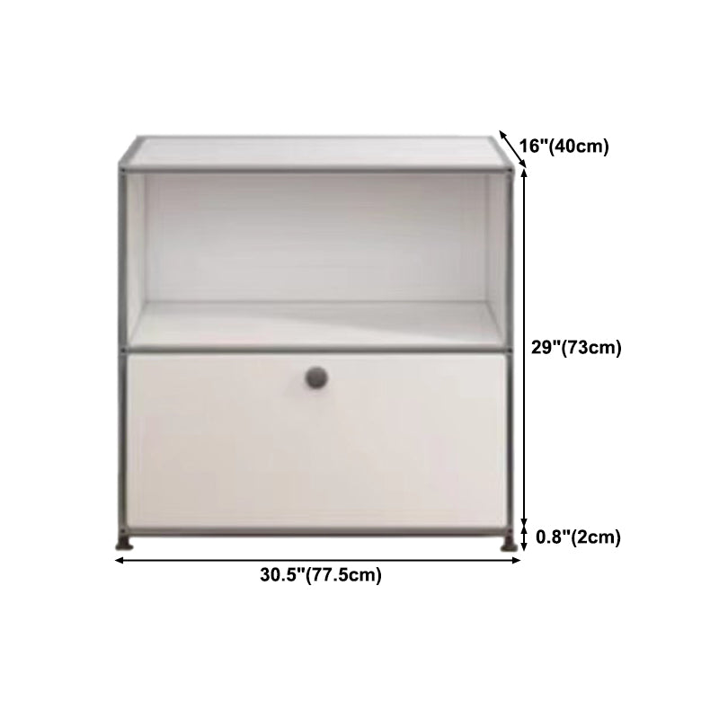 Contemporary Sideboard Stainless Steel Dining Sideboard with Locking Cabinet Clearhalo 'buffet_sideboard' 'Buffets & Sideboards' 'furn' 'furn_buffet_sideboard' 'Furniture' 'Kitchen & Dining Furniture' 5219773