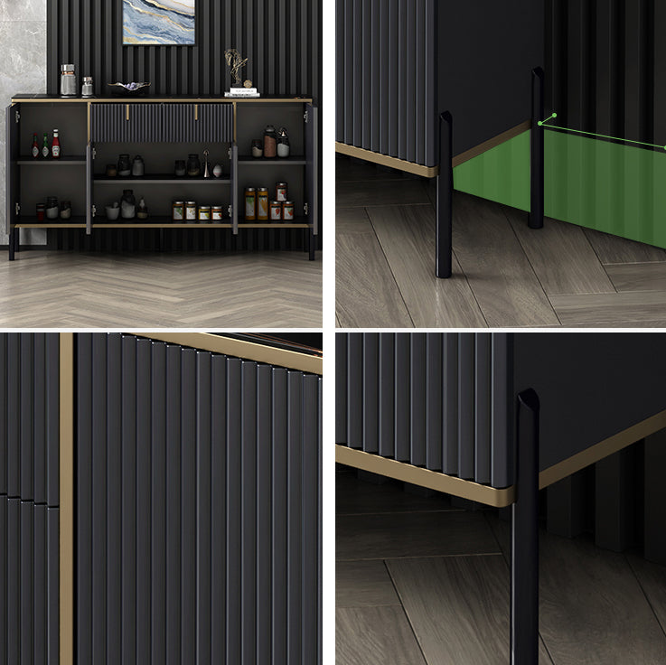 Glamstil Buffet Sideboard Sintered Stone Top Server mit Tür und Schublade für Wohnzimmer