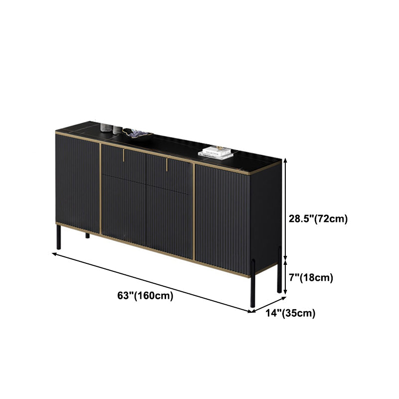 Glamstil Buffet Sideboard Sintered Stone Top Server mit Tür und Schublade für Wohnzimmer