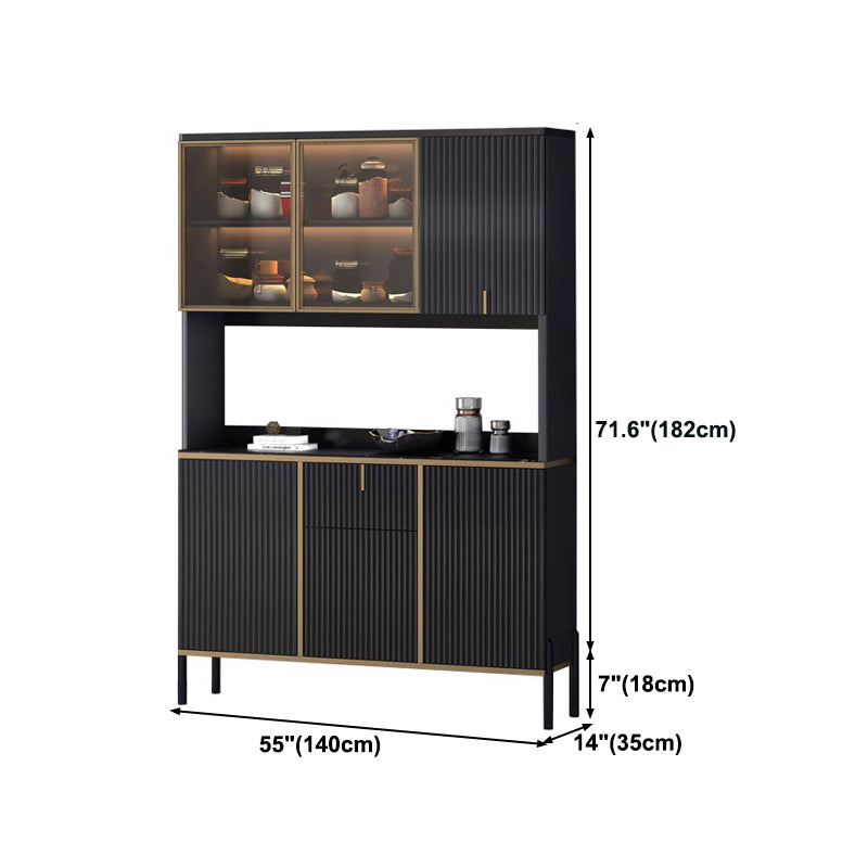 Glamstil Buffet Sideboard Sintered Stone Top Server mit Tür und Schublade für Wohnzimmer