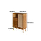 Moderno server da pranzo in legno massiccio marrone 3 cassetti 1 sideboard della porta rattan