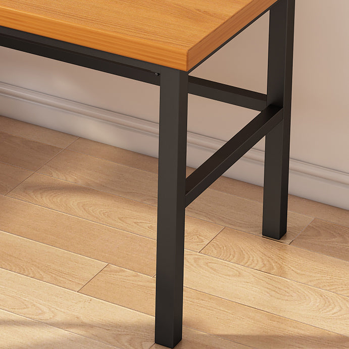 Scrivania di scrittura in stile moderno in legno solido rettangolare da ufficio con base metallica