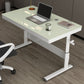Zeitgenössischer Stand Desk Converter White Metal Trestle Base Desk für Büro