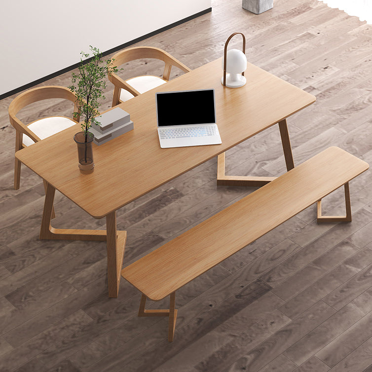 Rectangular Modern Writing Desk Pine Wood and Ash Wood Desk for Living Room Clearhalo 'furn' 'furn_office_desk' 'Furniture' 'Office Desks' 'Office Furniture' 'office_desk' 5219958