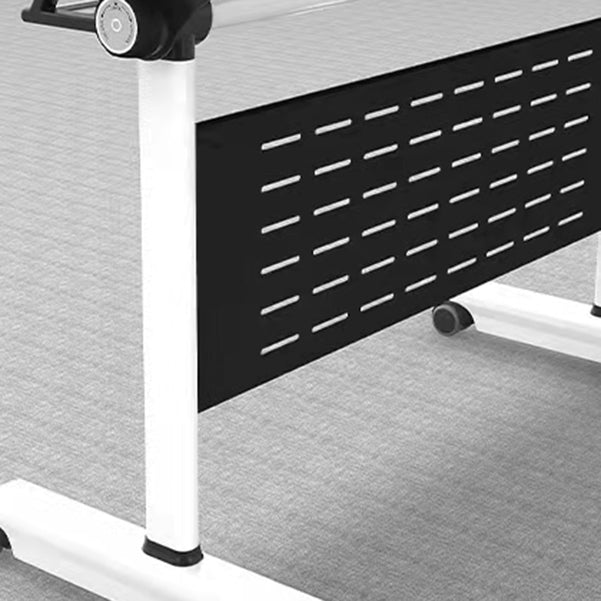 Escritorio plegable blanco escritorio fabricado con escritorio rectangular de madera fabricada con ruedas con ruedas