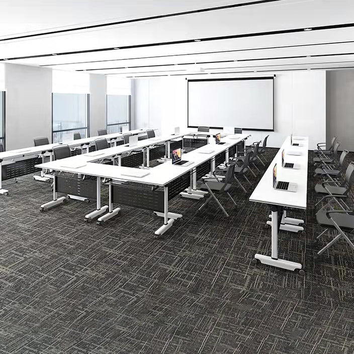 Escritorio plegable blanco escritorio fabricado con escritorio rectangular de madera fabricada con ruedas con ruedas