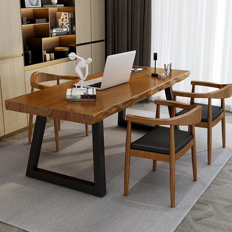 Mesa de oficina de forma rectángulo escritorio de trabajo de madera maciza industrial