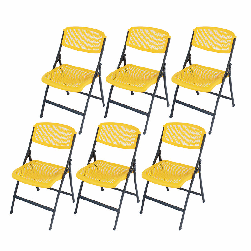 Moderne plastic bureaustoel met metalen frame armloze conferentiestoel