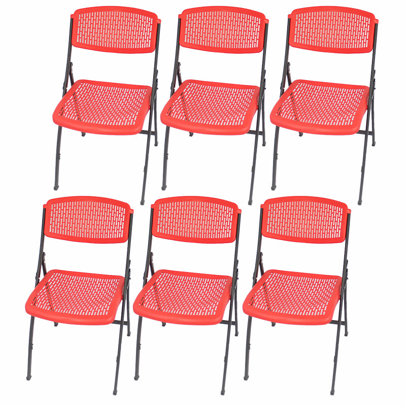 Moderne plastic bureaustoel met metalen frame armloze conferentiestoel