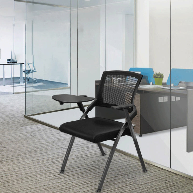 Sedia conferenza moderna con sedia da ufficio ergonomica a metà posteriore con telaio in metallo nero