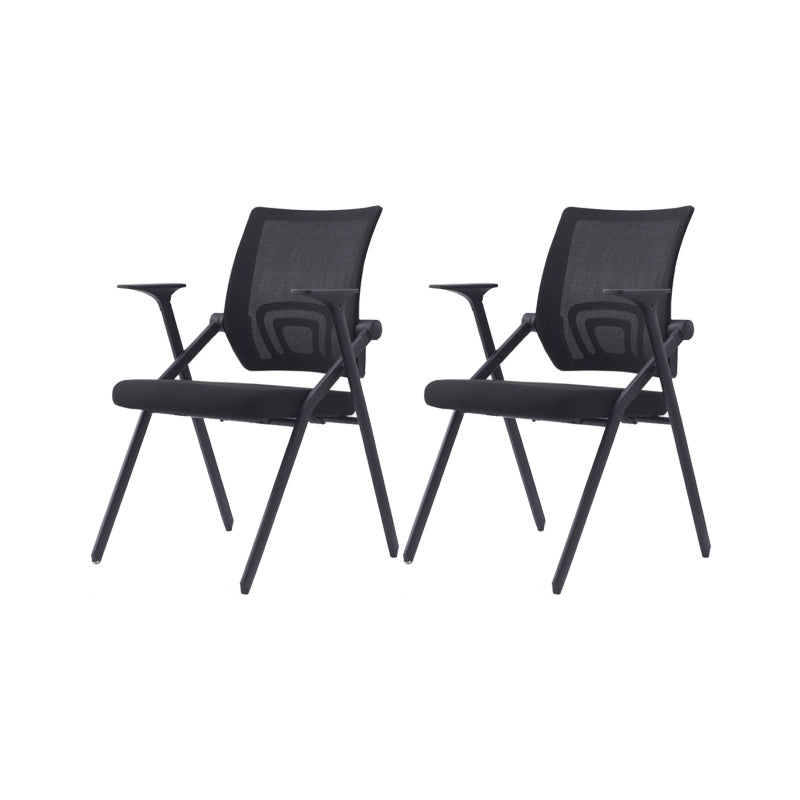 Sedia conferenza moderna con sedia da ufficio ergonomica a metà posteriore con telaio in metallo nero