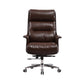 Sedia da scrivania in pelle finta moderna sedia da braccio imbottito con ruote